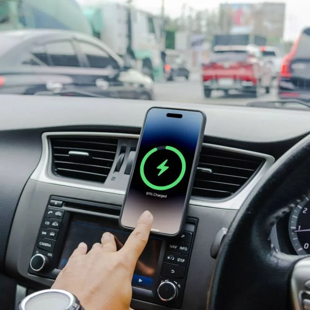 Open Box - Monster -  15Watt Magnetic Wireless Charging Car Moun Black